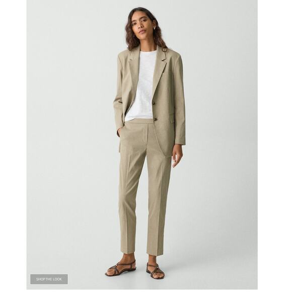 Theory Women's Treeca Pull-On Pant in Good Linen Crunch, Size 10, Like New - Picture 1 of 7